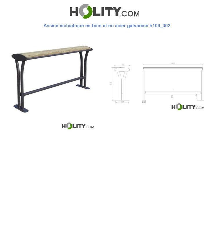 Assise ischiatique en bois et en acier galvanisé h109_302