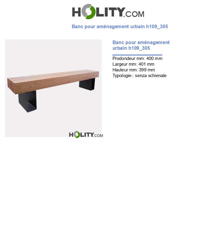 Banc pour aménagement urbain h109_305