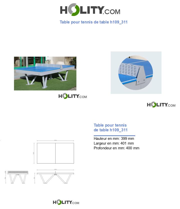 Table pour tennis de table h109_311