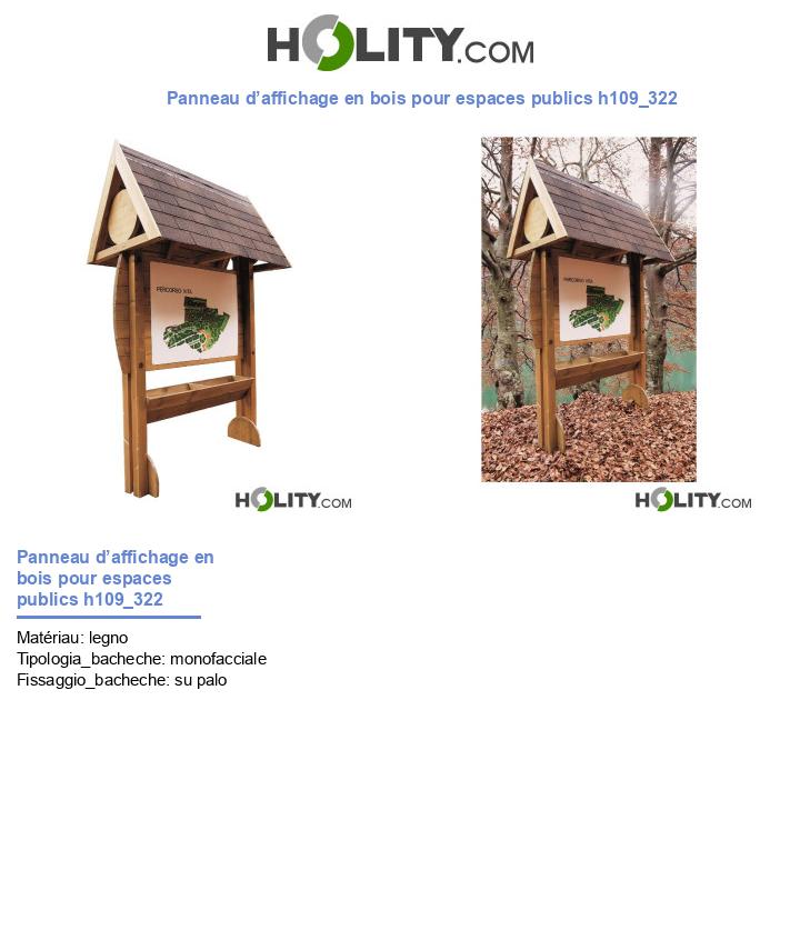Panneau d’affichage en bois pour espaces publics h109_322