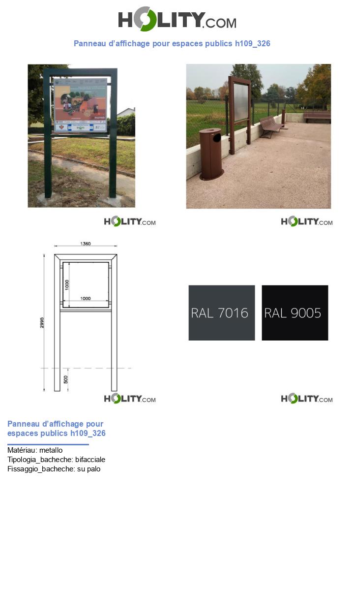 Panneau d’affichage pour espaces publics h109_326