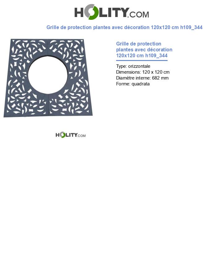 Grille de protection plantes avec décoration 120x120 cm h109_344