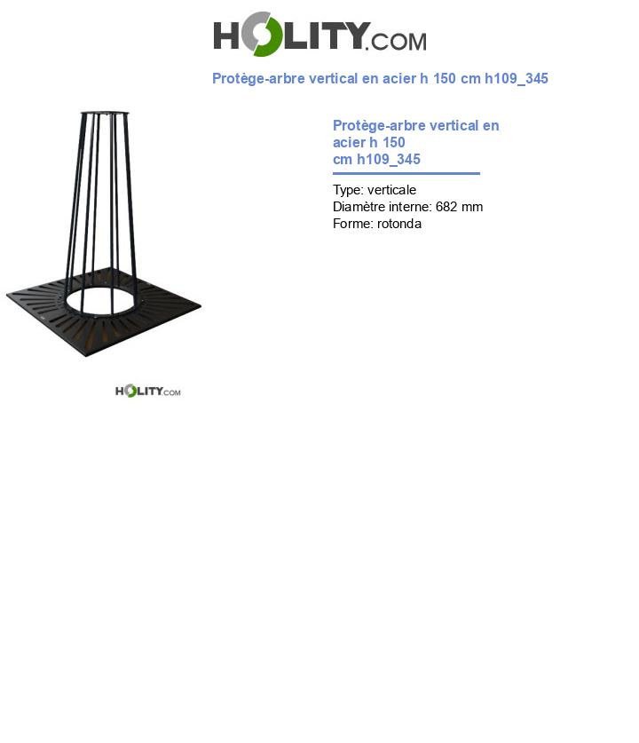 Protège-arbre vertical en acier h 150 cm h109_345
