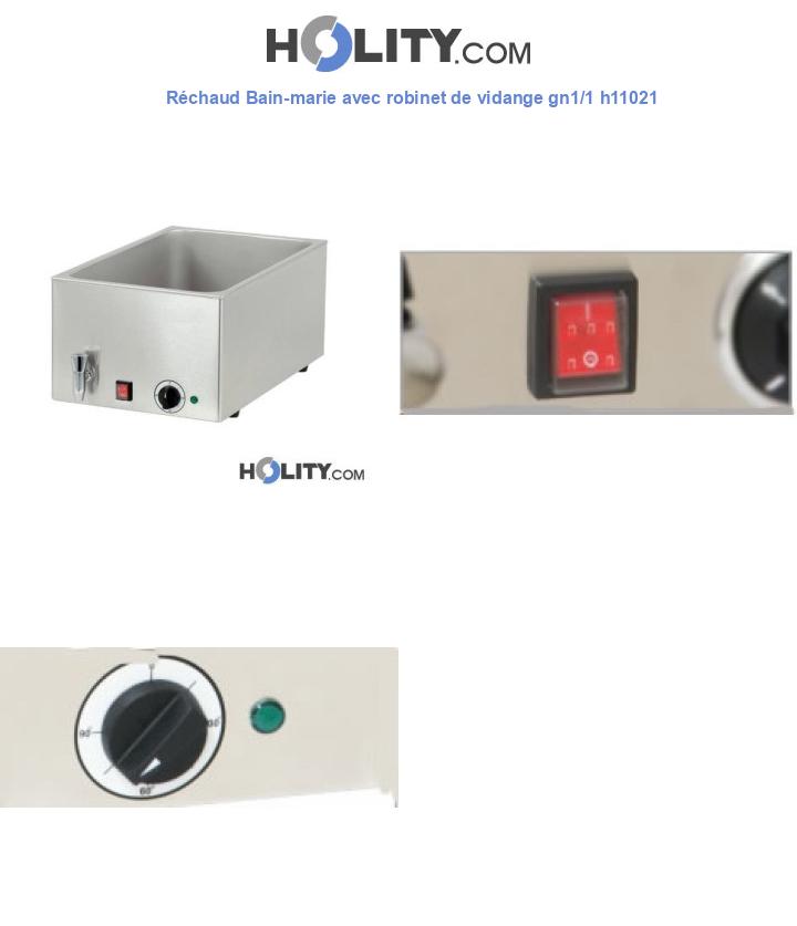 Réchaud Bain-marie avec robinet de vidange gn1/1 h11021
