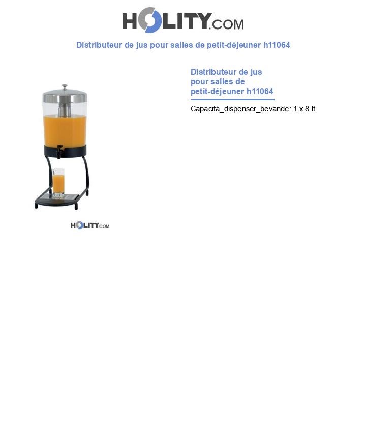 Distributeur de jus pour salles de petit-déjeuner h11064