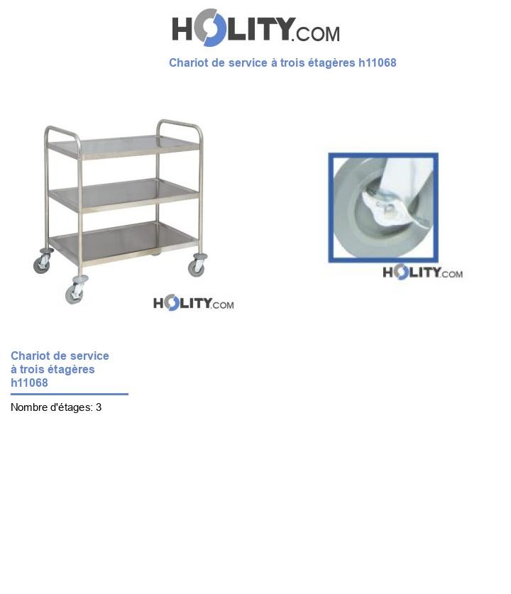Chariot de service à trois étagères h11068