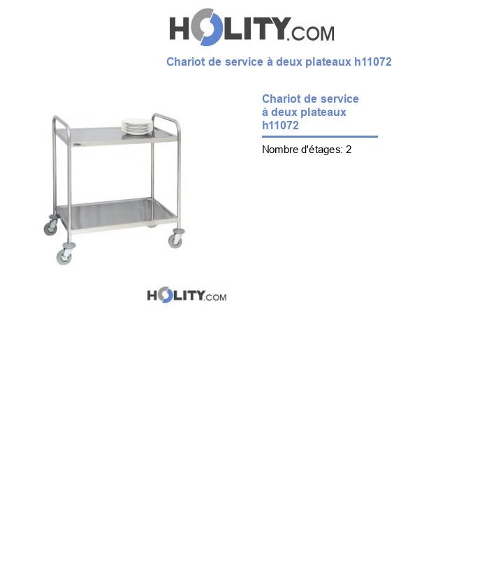 Chariot de service à deux plateaux h11072