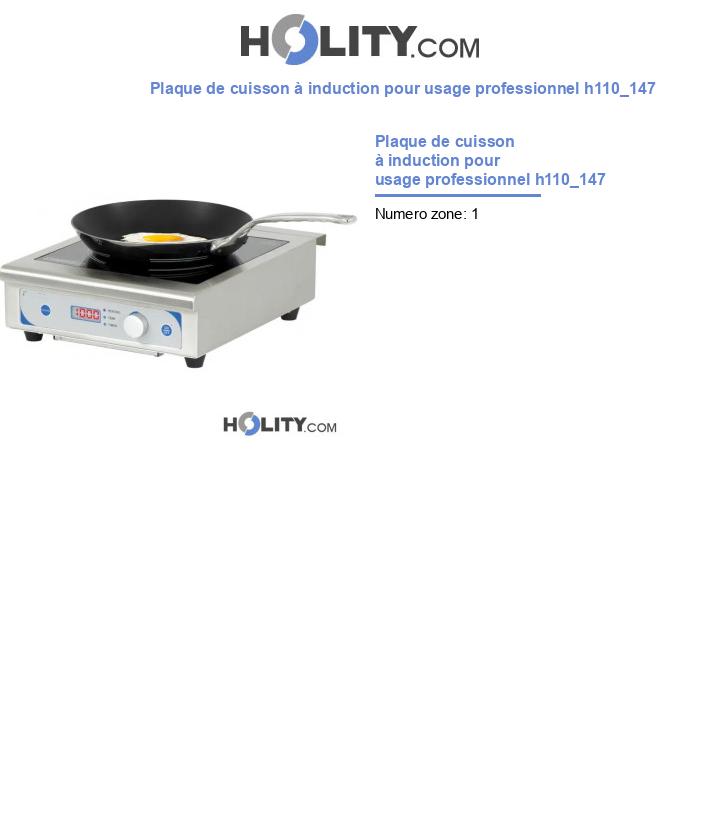 Plaque de cuisson à induction pour usage professionnel h110_147