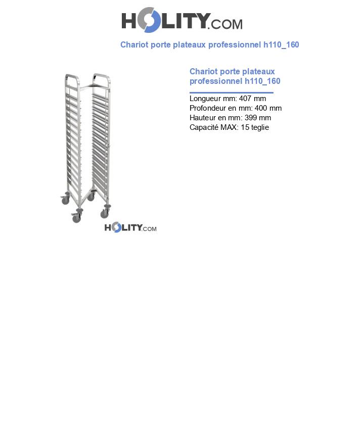 Chariot porte plateaux professionnel h110_160