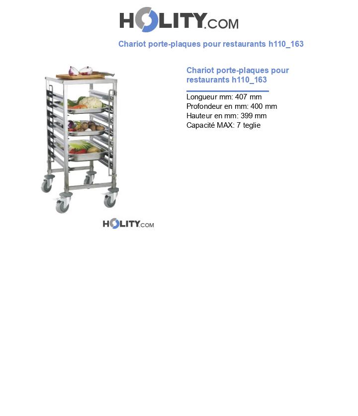 Chariot porte-plaques pour restaurants h110_163