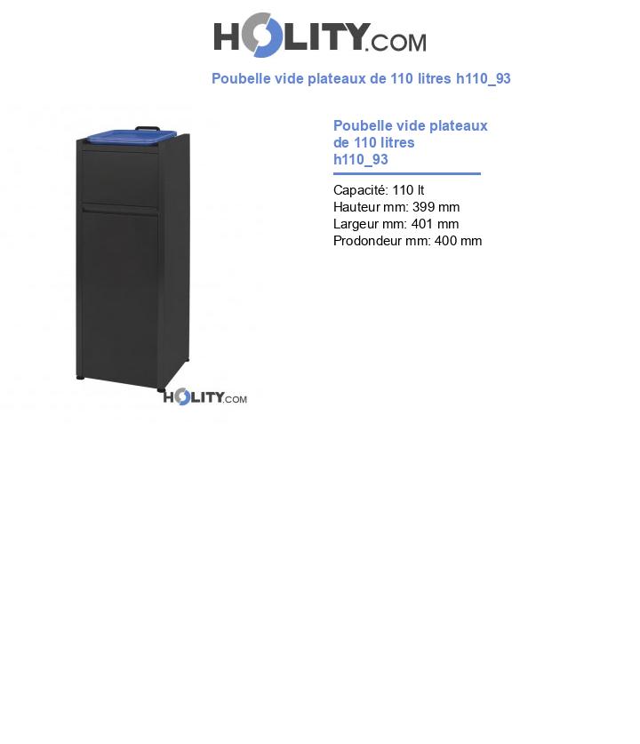 Poubelle vide plateaux de 110 litres h110_93