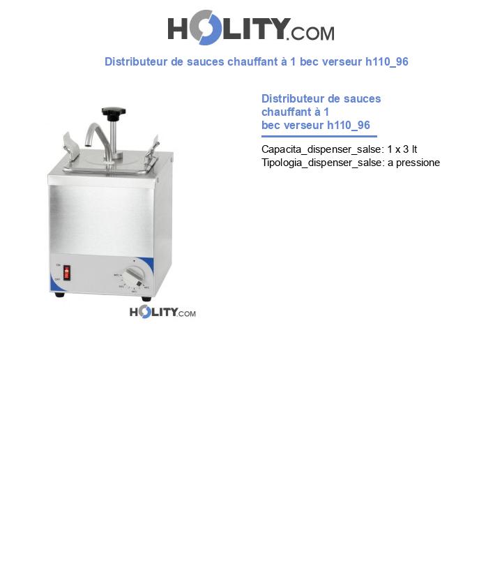 Distributeur de sauces chauffant à 1 bec verseur h110_96