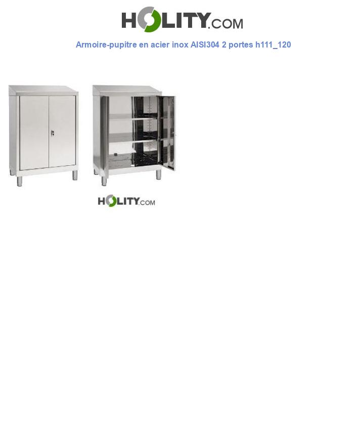 Armoire-pupitre en acier inox AISI304 2 portes h111_120