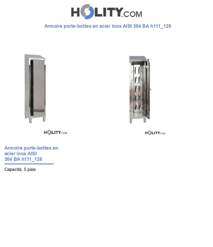 Armoire porte-bottes en acier inox AISI 304 BA h111_126