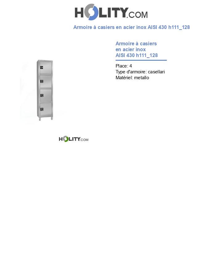 Armoire à casiers en acier inox AISI 430 h111_128