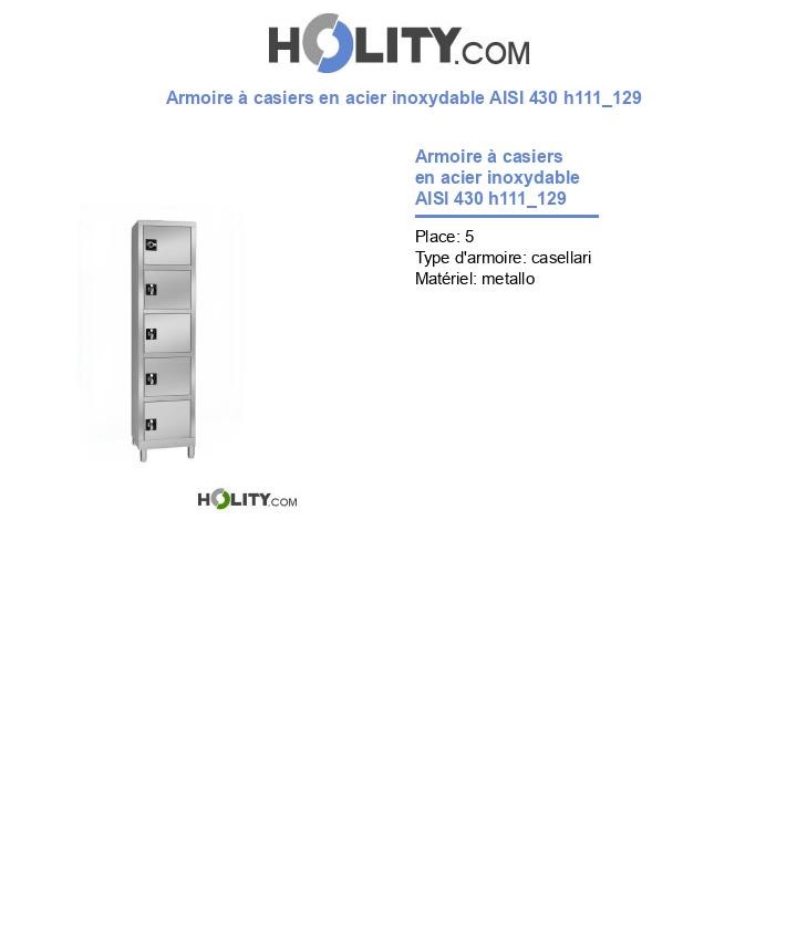Armoire à casiers en acier inoxydable AISI 430 h111_129