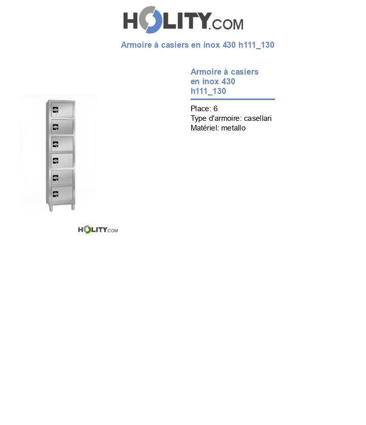 Armoire à casiers en inox 430 h111_130