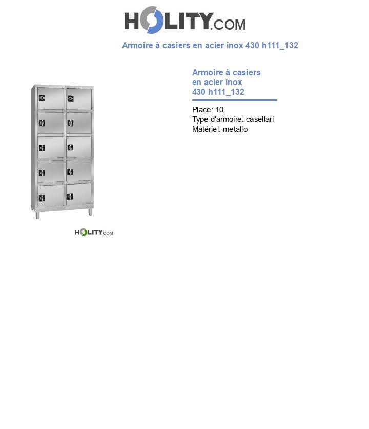 Armoire à casiers en acier inox 430 h111_132