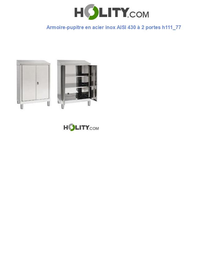 Armoire-pupitre en acier inox AISI 430 à 2 portes h111_77