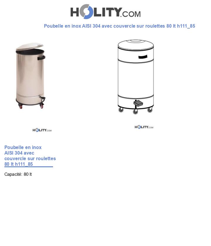 Poubelle chariot en acier inox h111_85