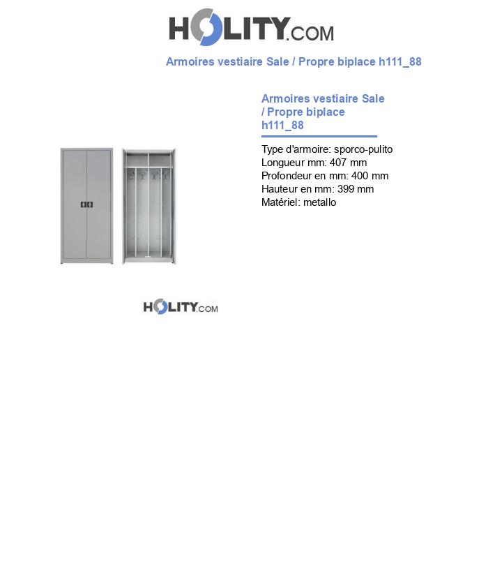 Armoires vestiaire Sale / Propre biplace h111_88