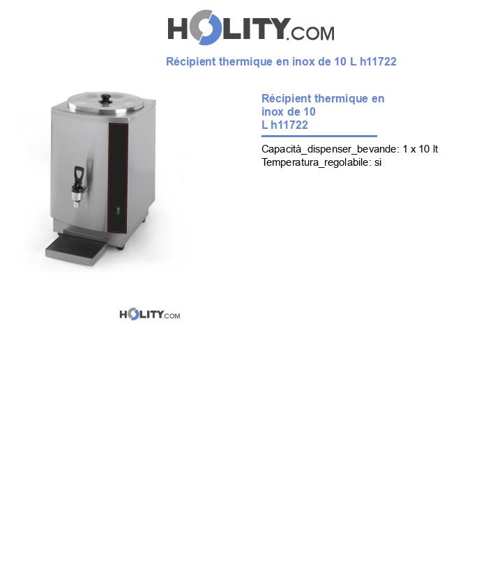 Récipient thermique en inox de 10 L h11722