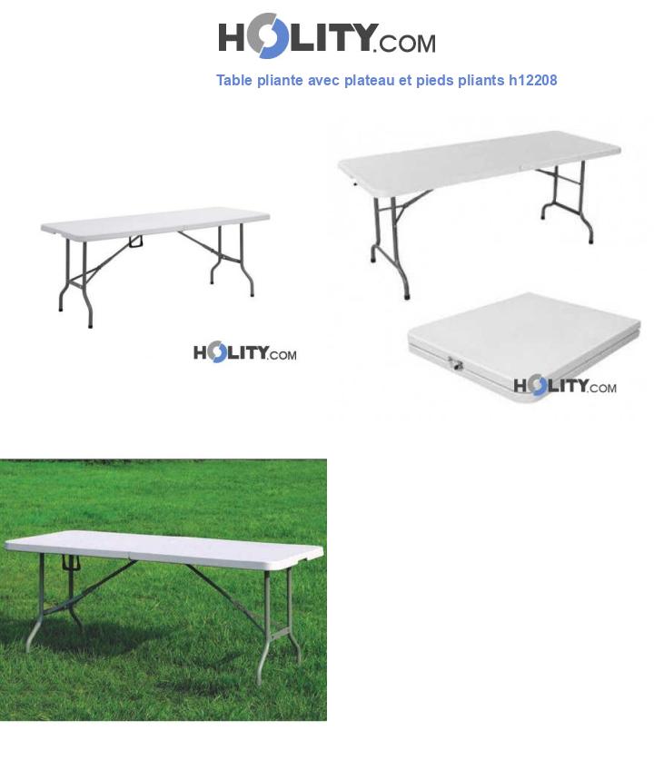 Table pliante avec plateau et pieds pliants h12208