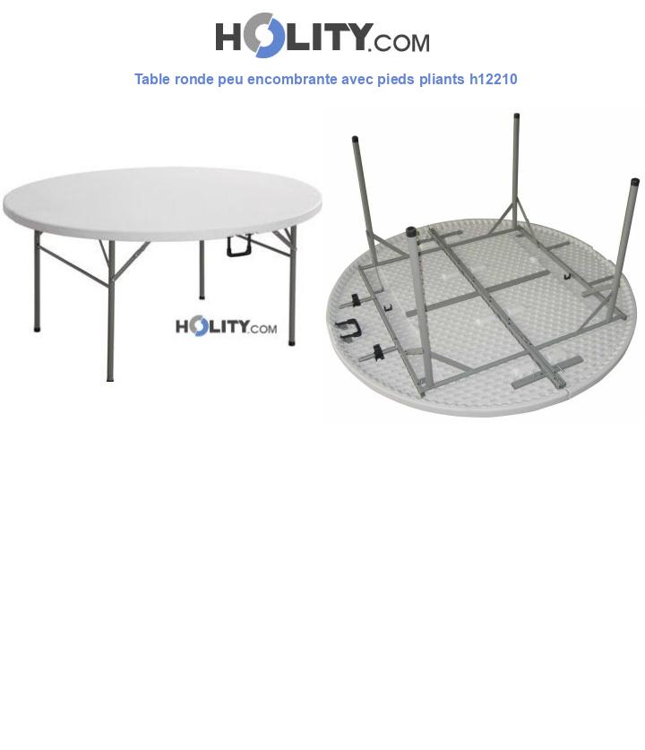Table ronde peu encombrante avec pieds pliants h12210