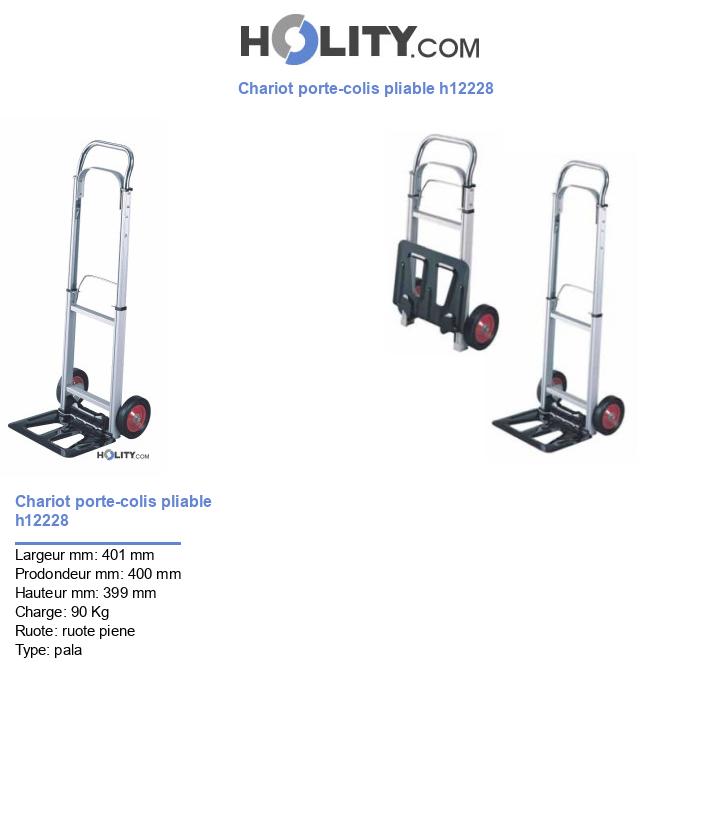 Chariot porte-colis pliable h12228