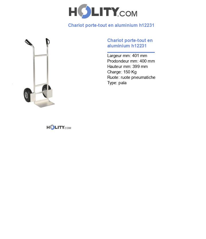 Chariot porte-tout en aluminium h12231