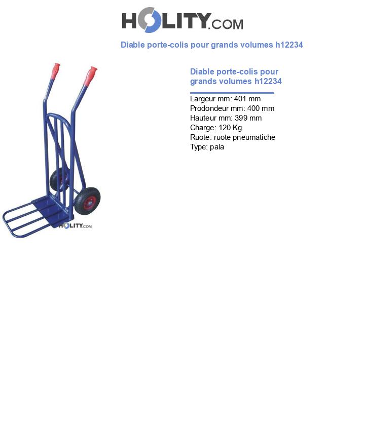 Diable porte-colis pour grands volumes h12234