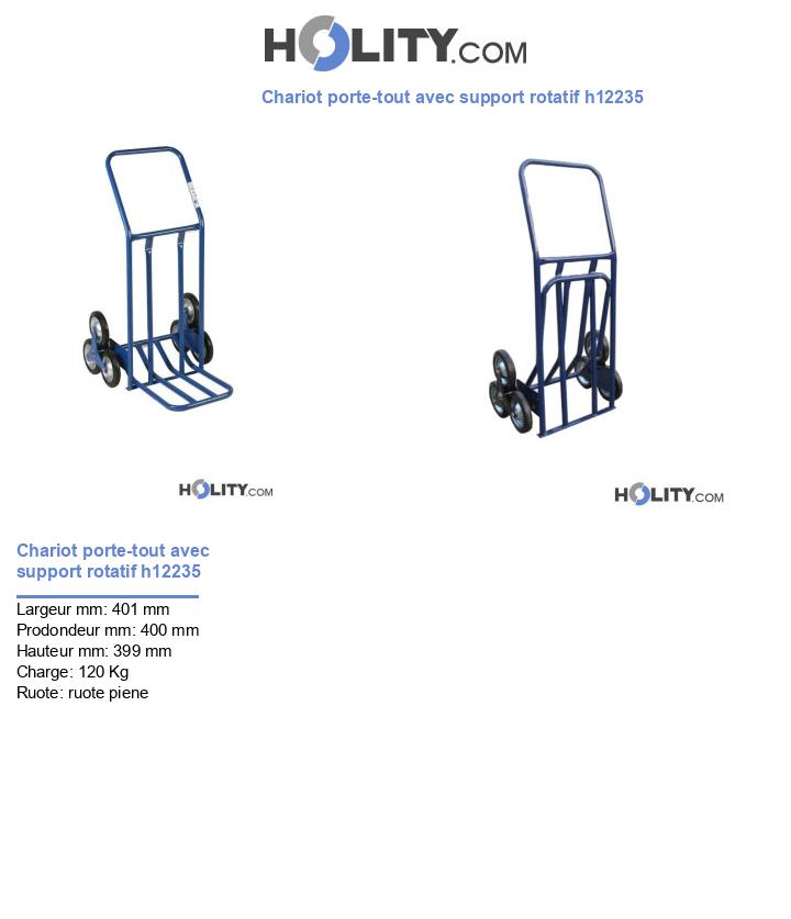 Chariot porte-tout avec support rotatif h12235