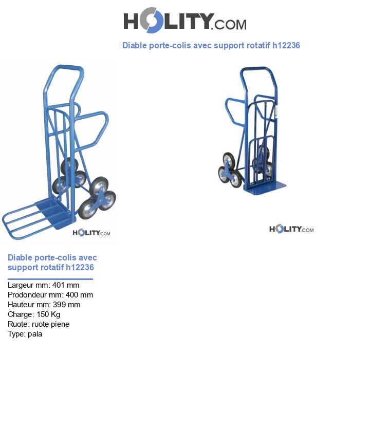 Diable porte-colis avec support rotatif h12236