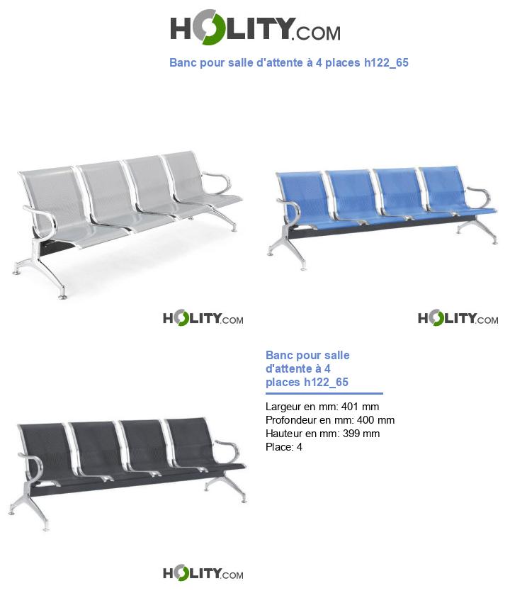 Banc pour salle d'attente à 4 places h122_65