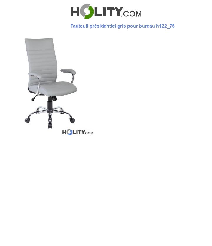 Fauteuil présidentiel gris pour bureau h122_75