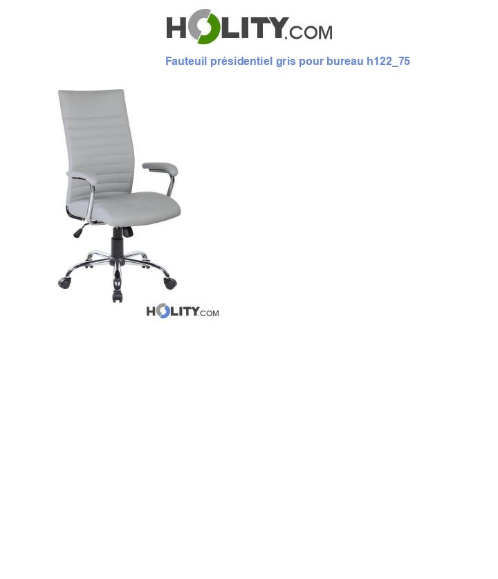 Fauteuil présidentiel gris pour bureau h122_75