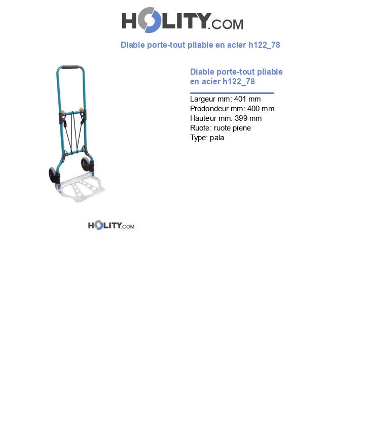 Diable porte-tout pliable en acier h122_78