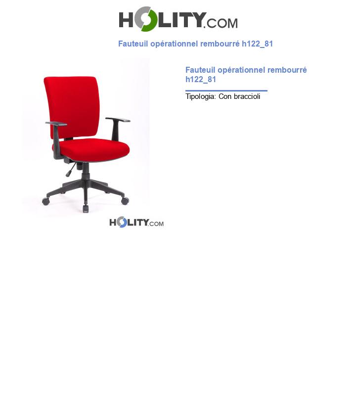 Fauteuil opérationnel rembourré h122_81