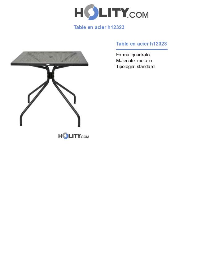 Table en acier h12323