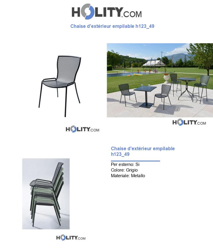 Chaise d'extérieur empilable h123_49