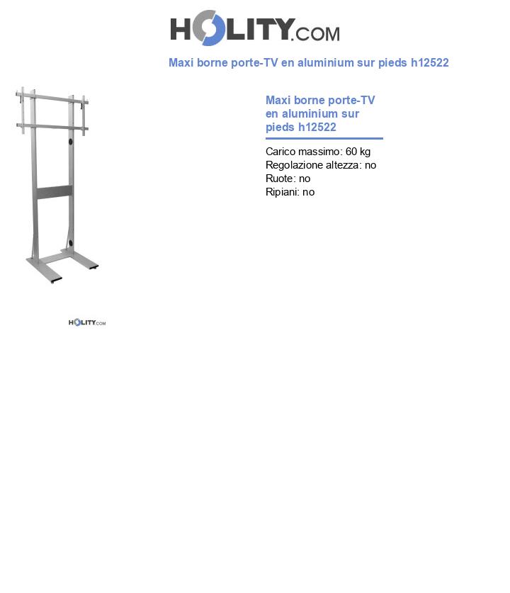 Maxi borne porte-TV en aluminium sur pieds h12522