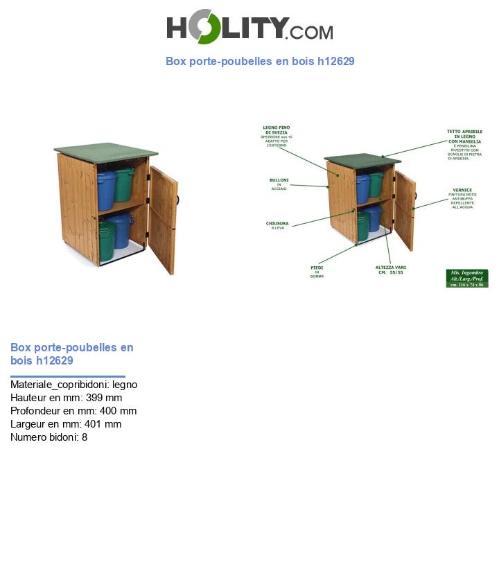 Box porte-poubelles en bois h12629