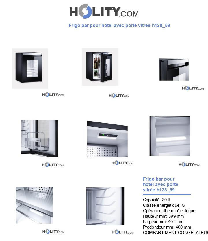 Frigo bar pour hôtel avec porte vitrée h128_59