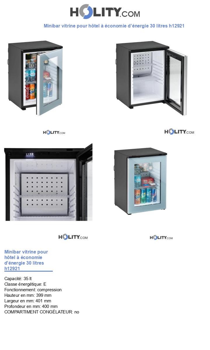 Minibar vitrine pour hôtel à économie d’énergie 30 litres h12921