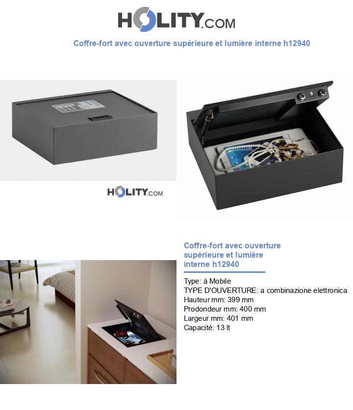 Coffre-fort avec ouverture supérieure et lumière interne h12940