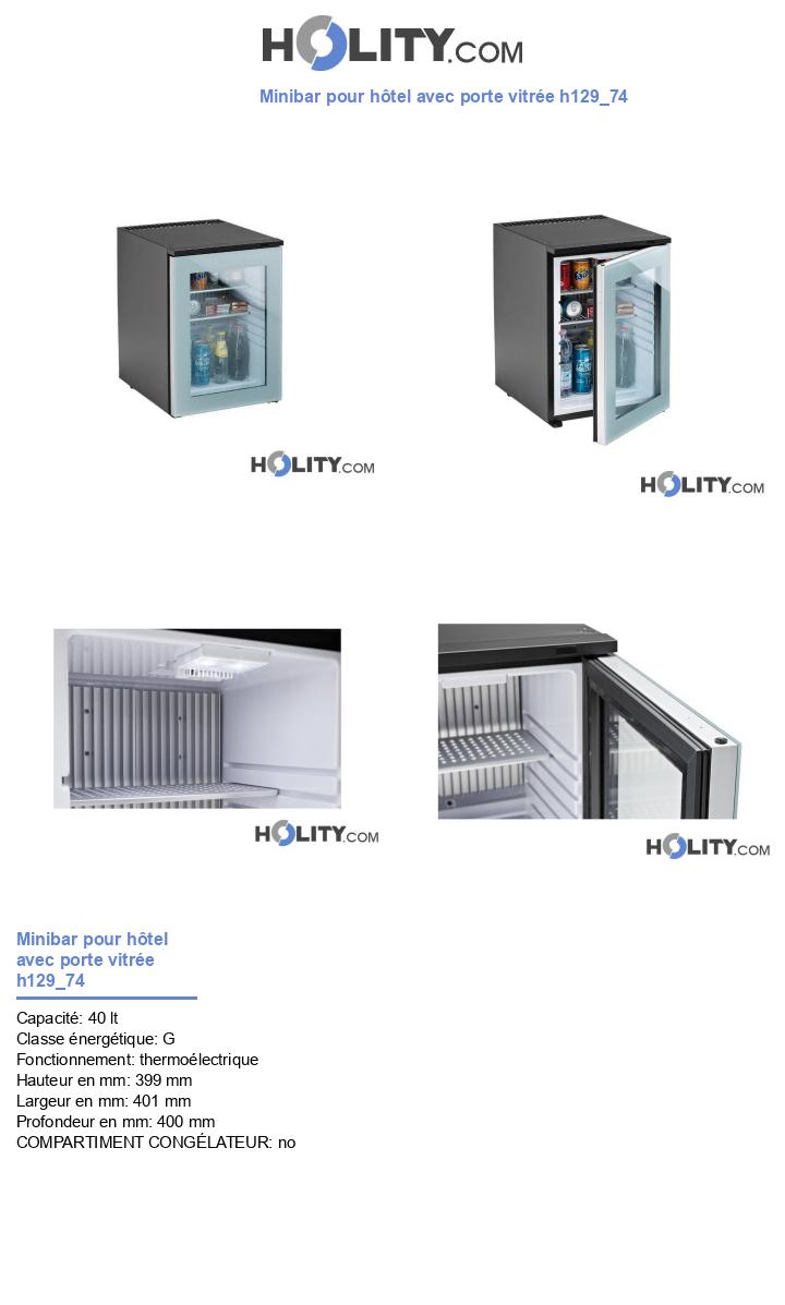 Minibar pour hôtel avec porte vitrée h129_74