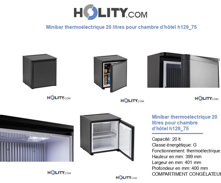 Minibar thermoélectrique 20 litres pour chambre d’hôtel h129_75