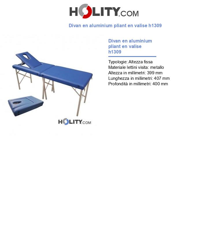 Divan en aluminium pliant en valise h1309