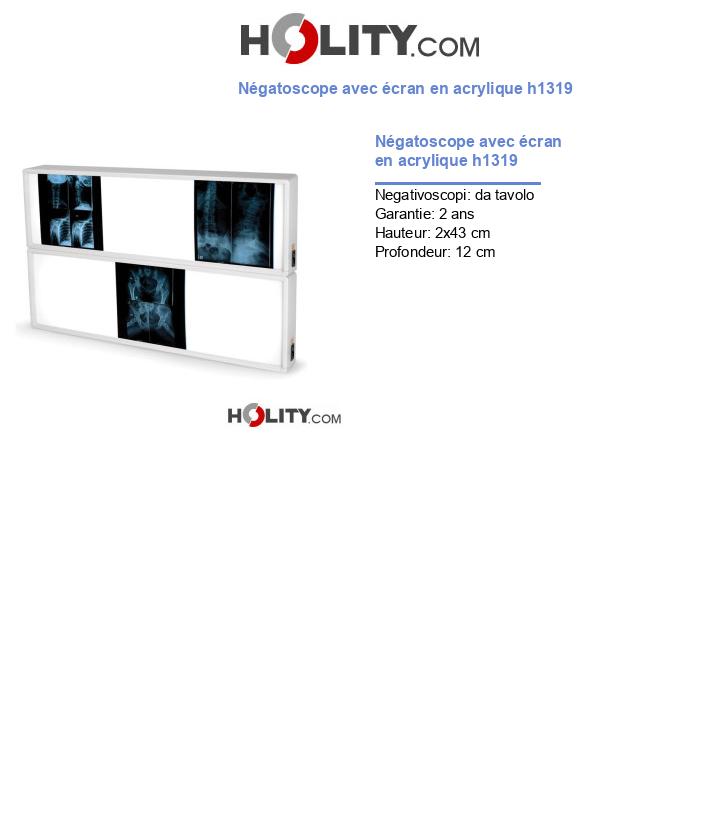 Négatoscope avec écran en acrylique h1319