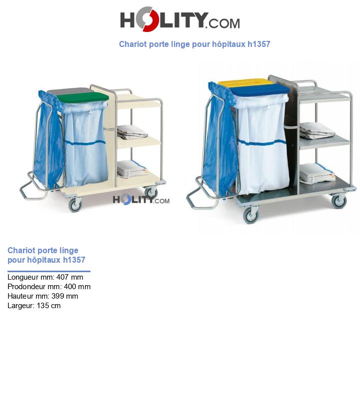 Chariot porte linge pour hôpitaux h1357